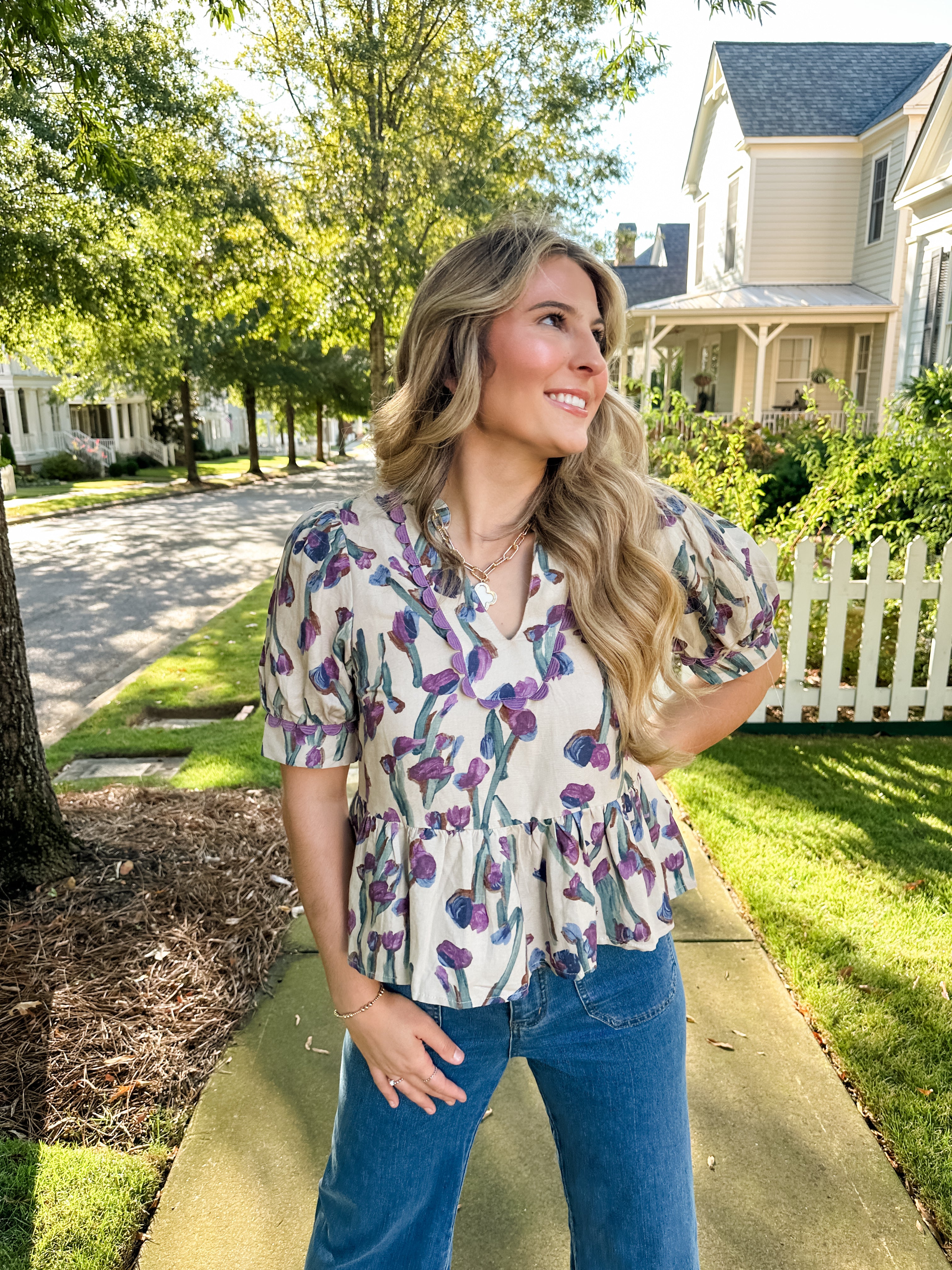 Peplum Watercolor Top