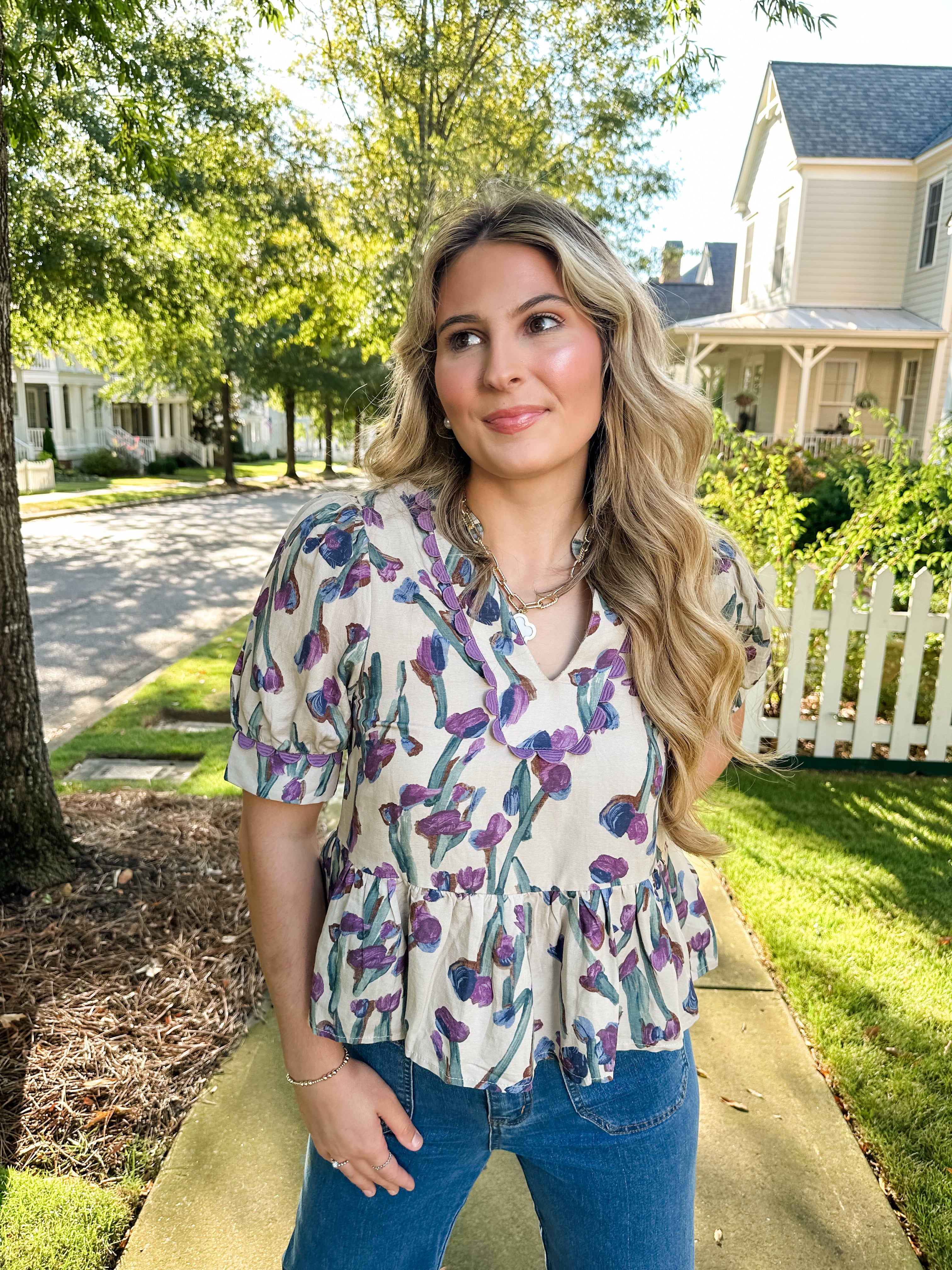 Peplum Watercolor Top