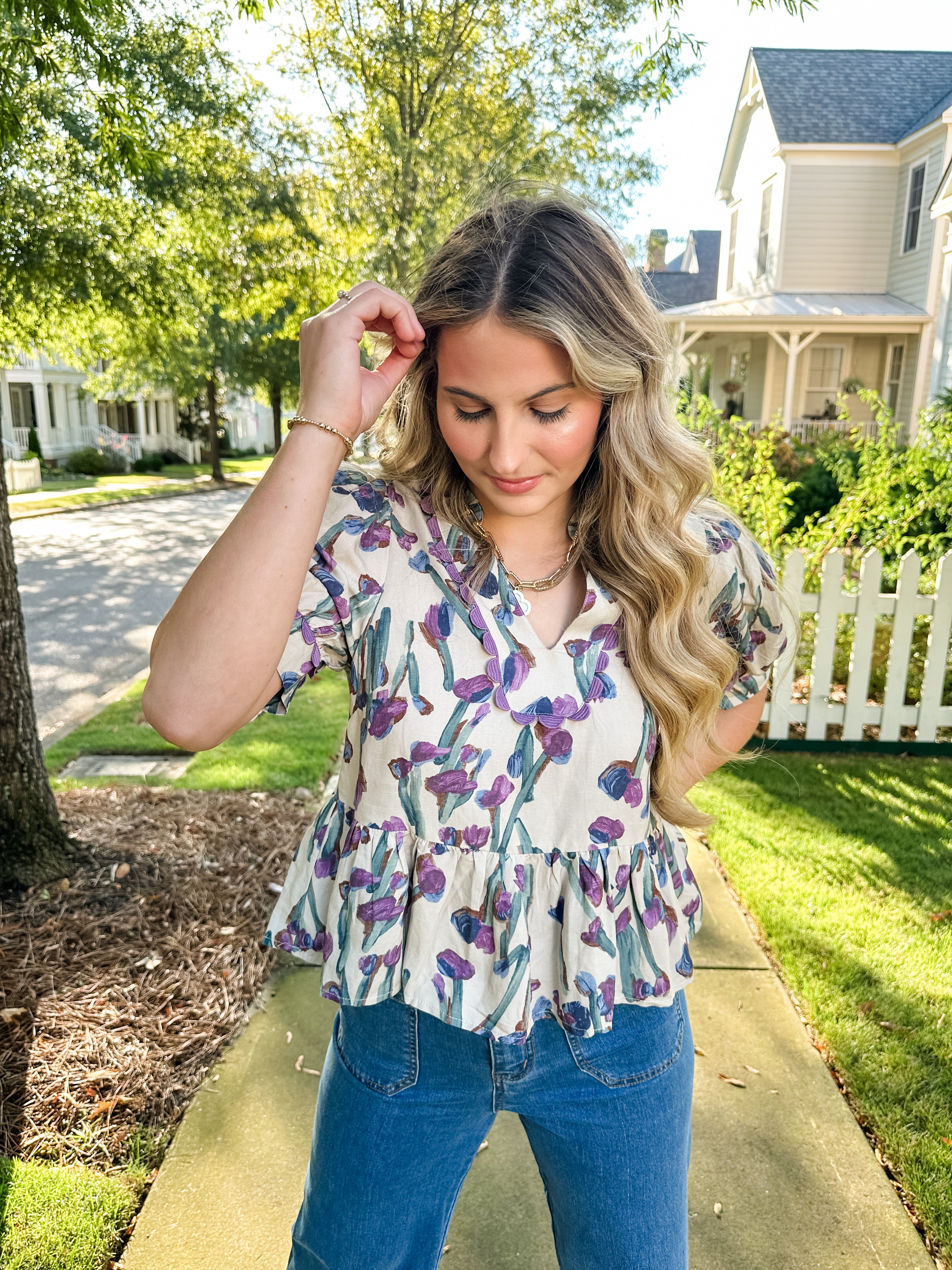 Peplum Watercolor Top