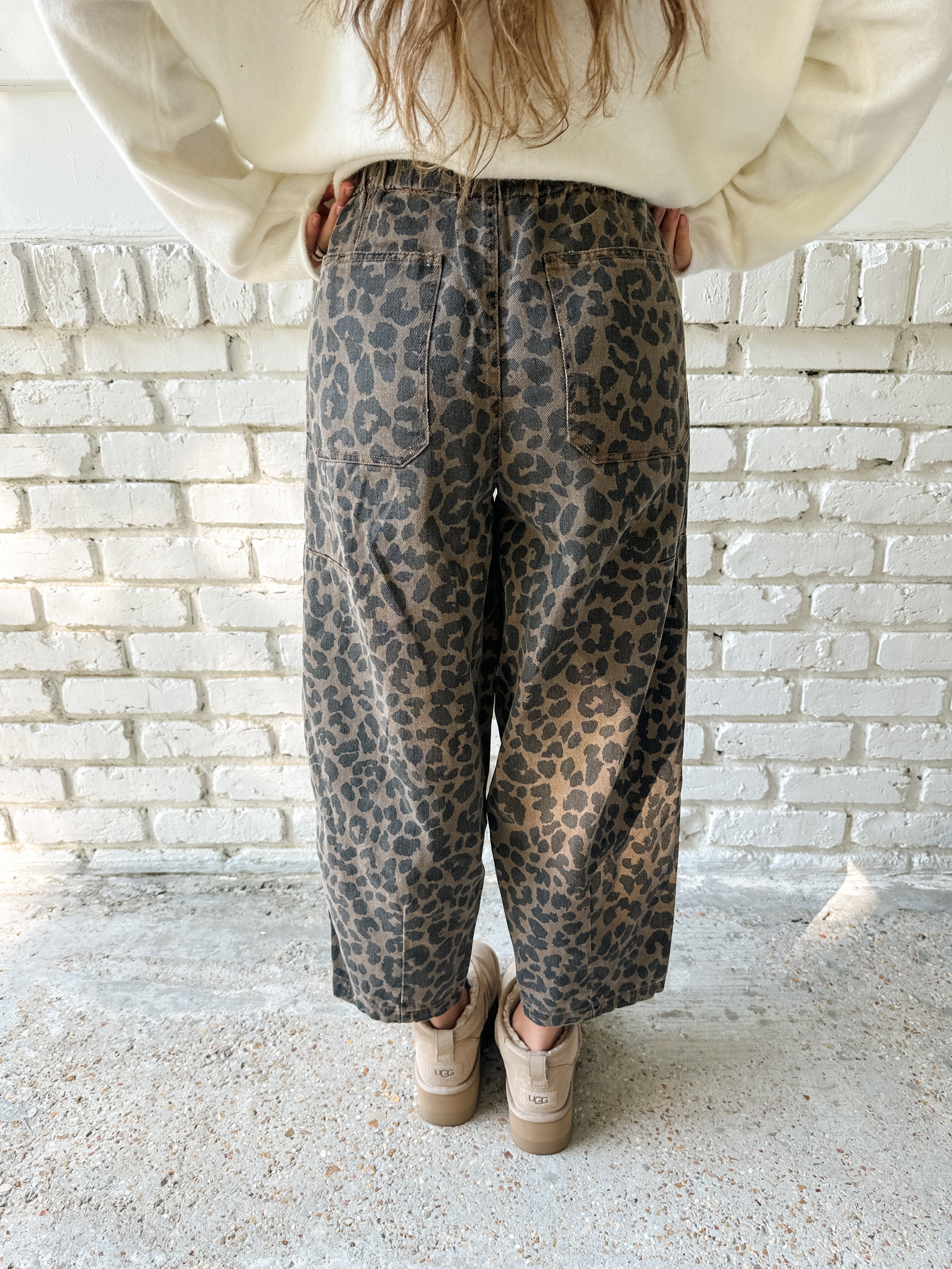 Leopard Barrel Jean