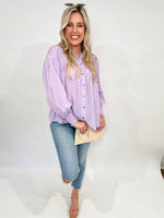 Ruched Button Down Top
