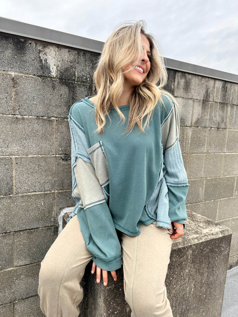 Colorblock Oversized Top