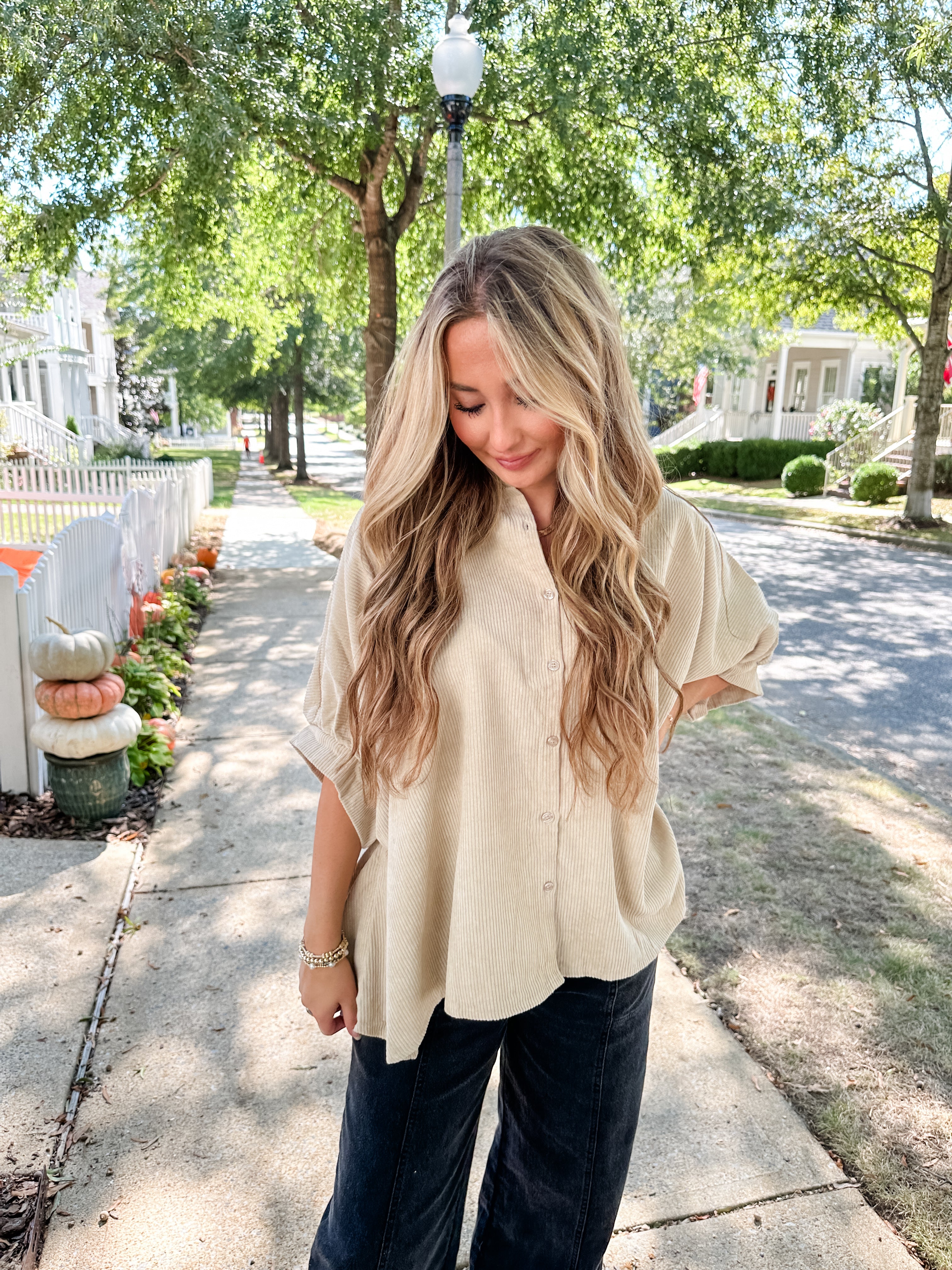 Corduroy Button Down Top