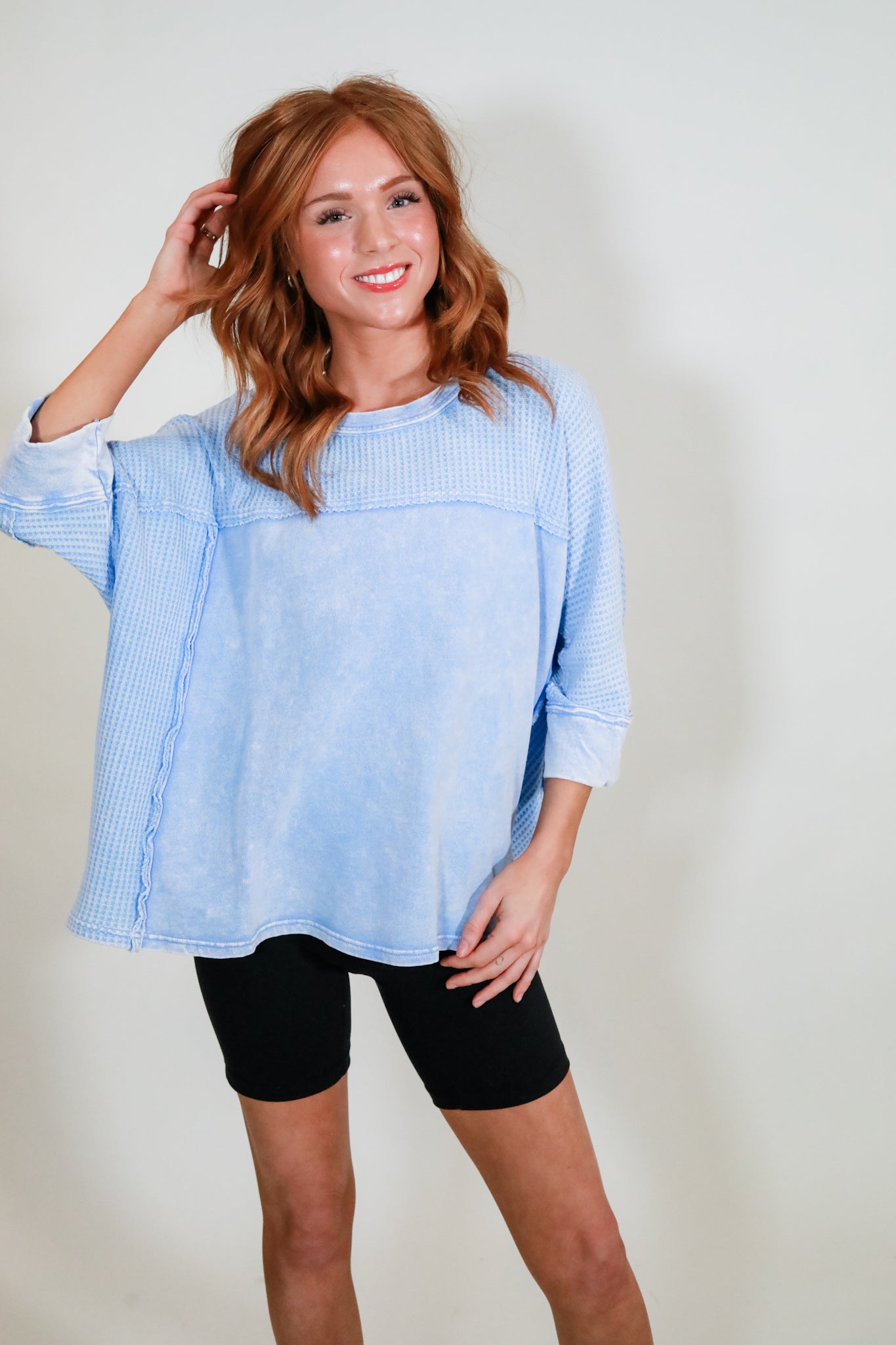 Oversized Boxy Waffle Top