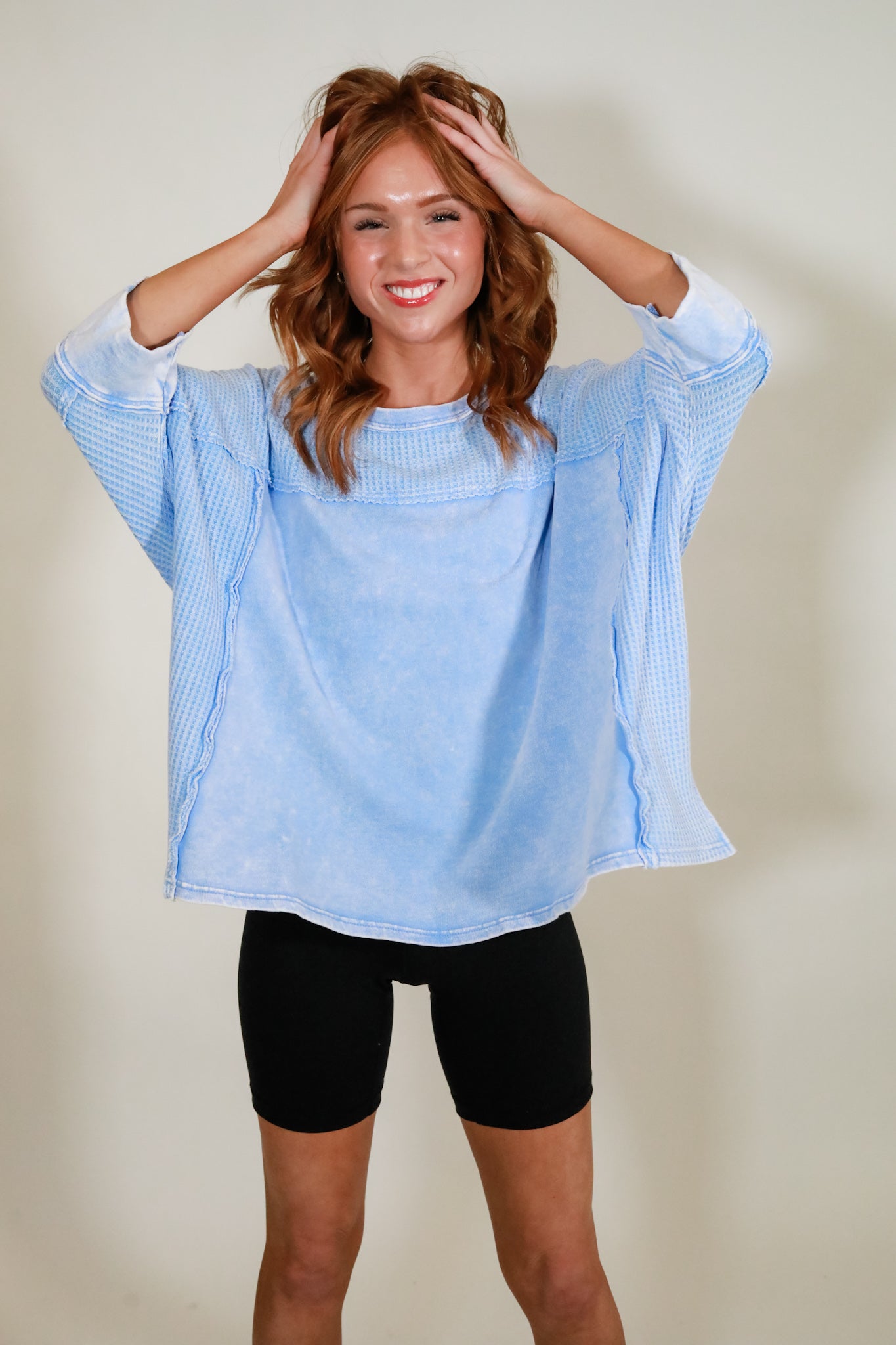 Oversized Boxy Waffle Top