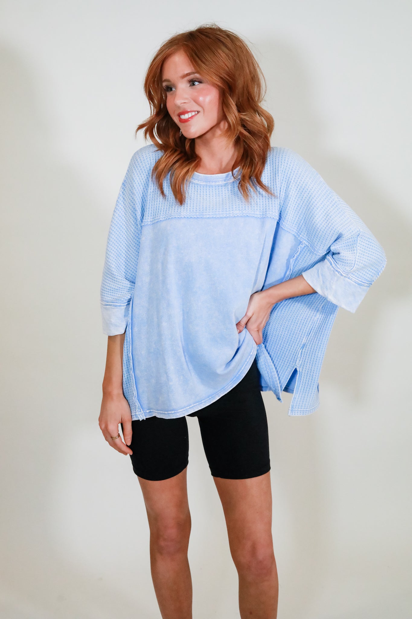 Oversized Boxy Waffle Top