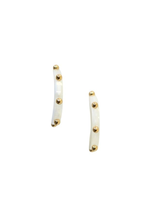 Acrylic Gold Studded Hoop Earrings