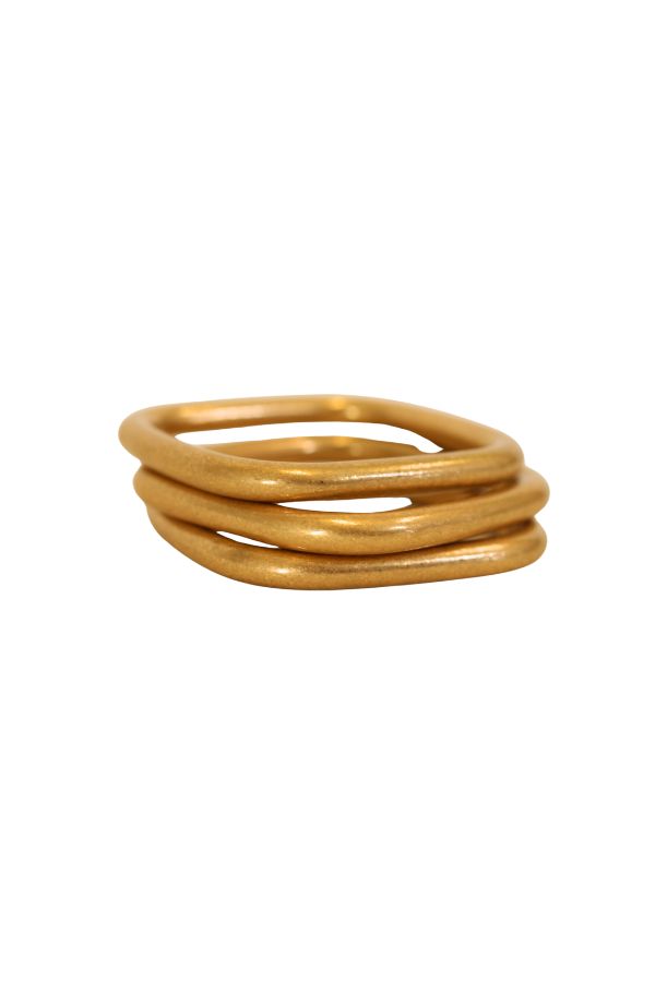 Matte Square Gold Bangle Set