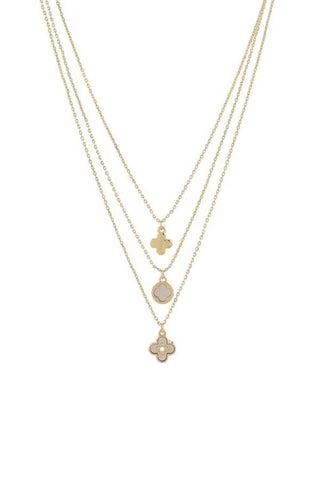 Three Times Lucky Clover Necklace - The Pink Tulip Clothing