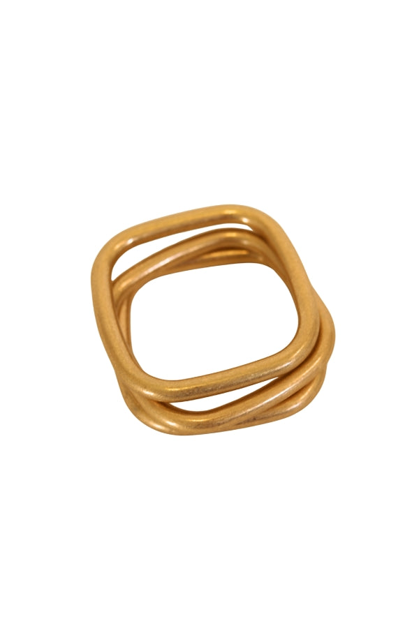 Matte Square Gold Bangle Set