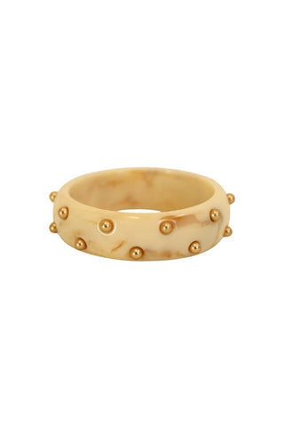 Cream Studded Bangle Bracelet - The Pink Tulip Clothing