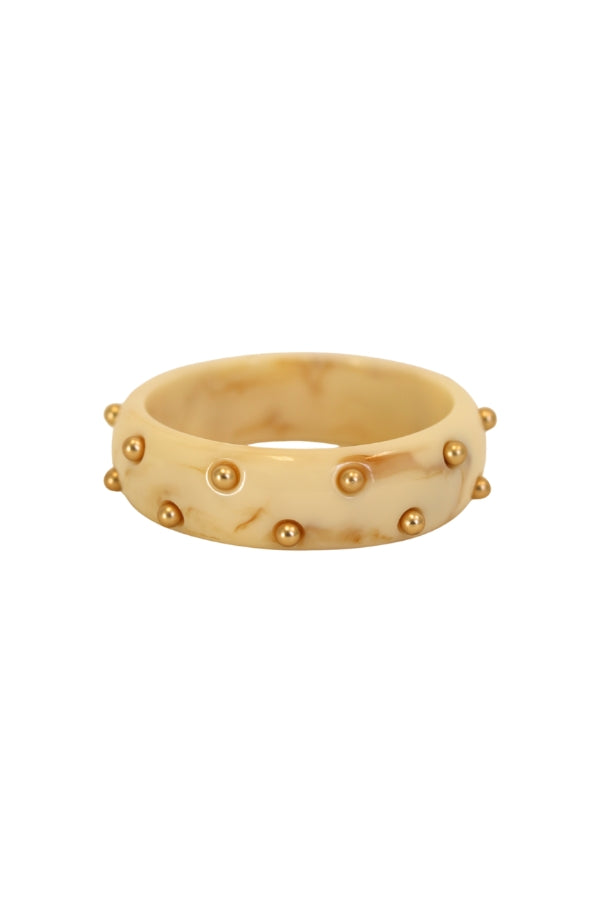 Cream Studded Bangle Bracelet