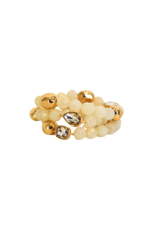 Cream Beaded Bracelet Set - The Pink Tulip Clothing