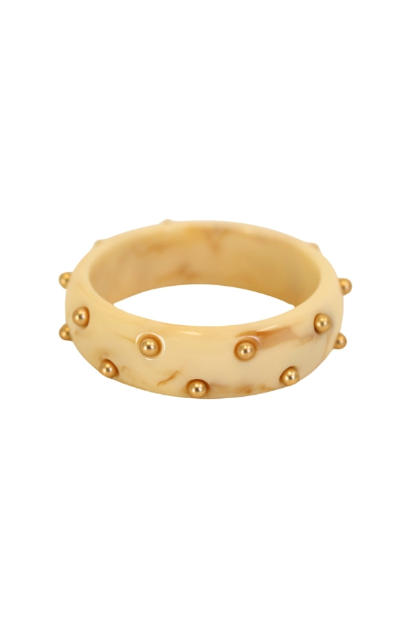 Cream Studded Bangle Bracelet