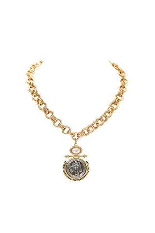 Gold Coin Chain Necklace - The Pink Tulip Clothing