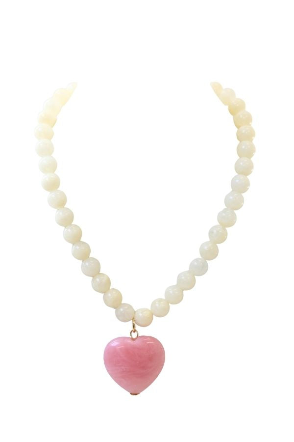Stone Heart Beaded Necklace