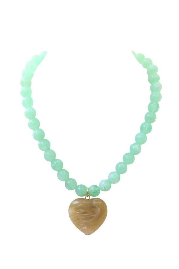 Stone Heart Beaded Necklace