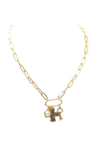 3 Charm Necklace - The Pink Tulip Clothing