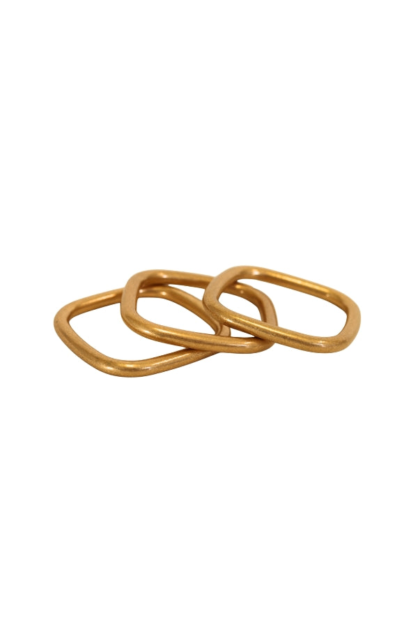 Matte Square Gold Bangle Set