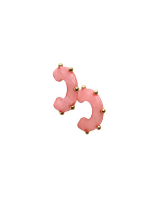 Acrylic Gold Studded Hoop Earrings - The Pink Tulip Clothing
