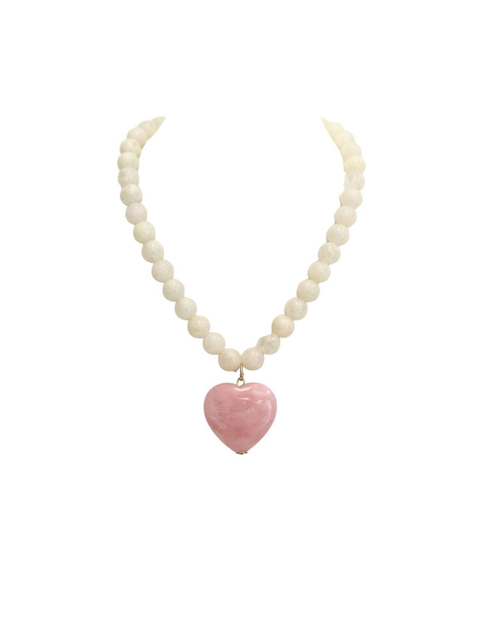 Stone Heart Beaded Necklace - The Pink Tulip Clothing