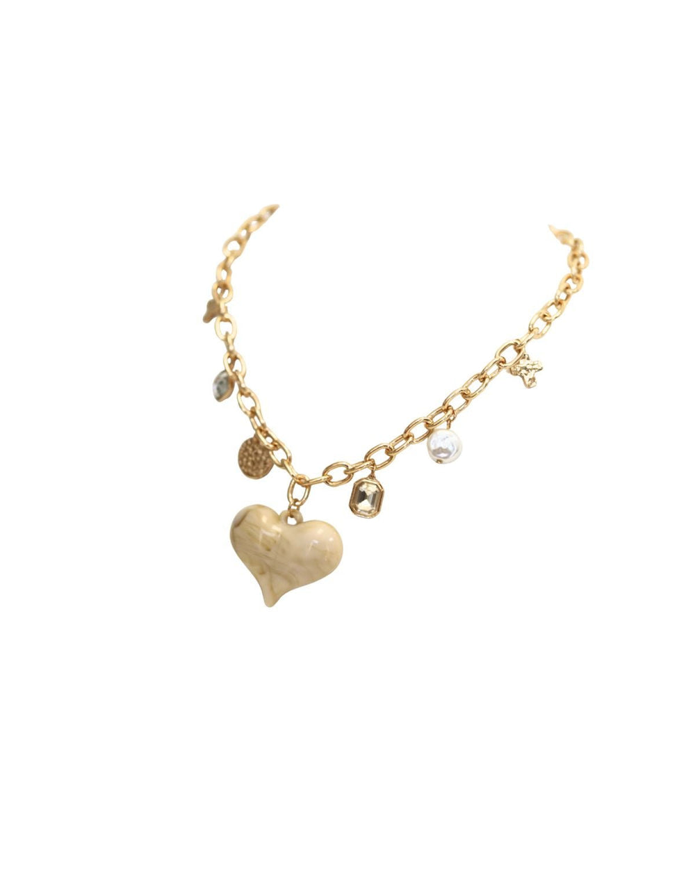 Chunky Heart Charms Necklace - The Pink Tulip Clothing