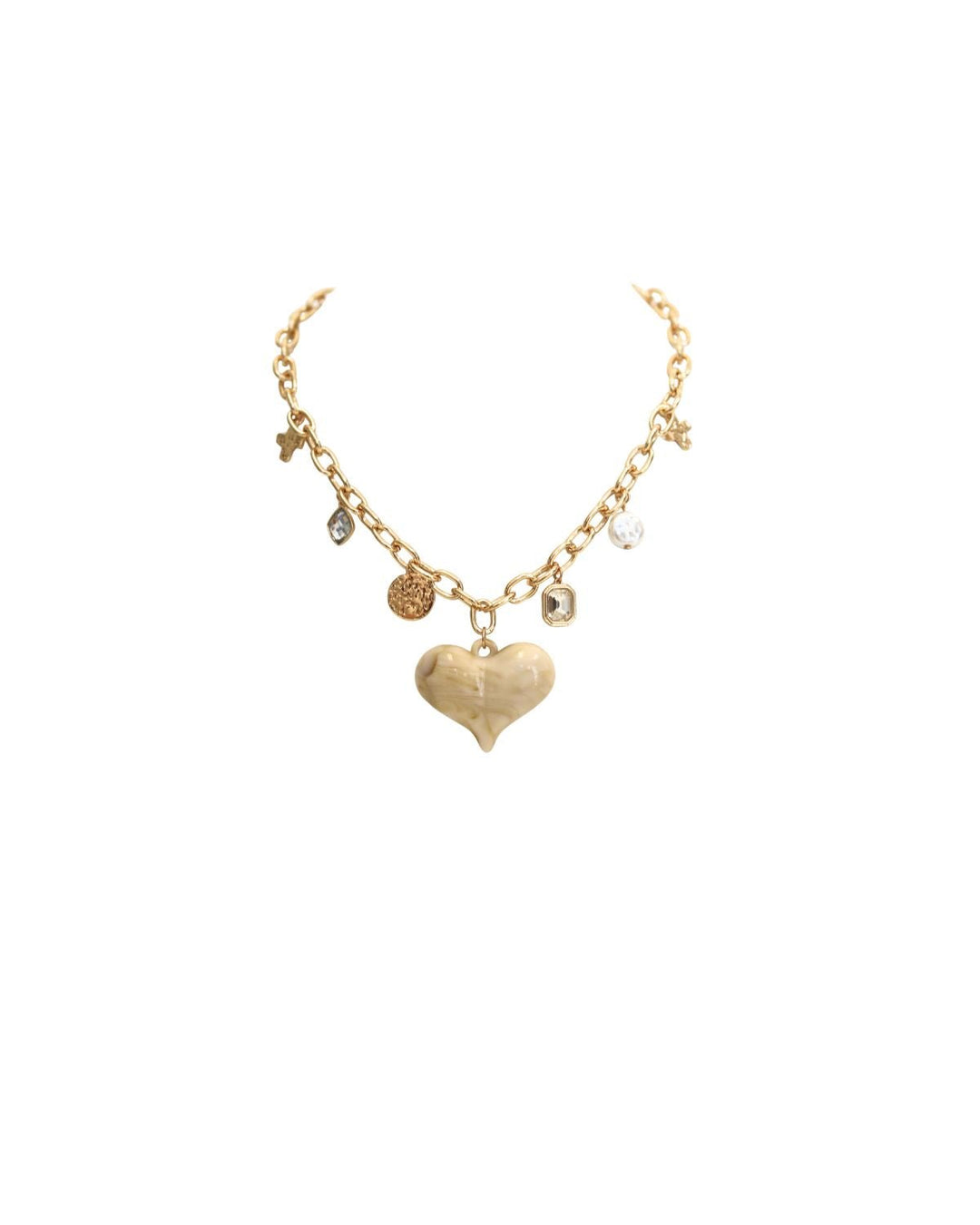 Chunky Heart Charms Necklace - The Pink Tulip Clothing