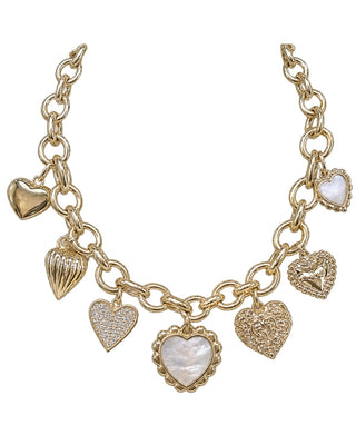 Gold Heart Charm Necklace - The Pink Tulip Clothing