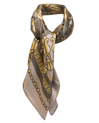 Tan and Olive Chain Print Scarf - The Pink Tulip Clothing