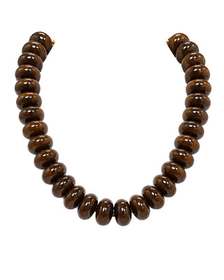 Chocolate Brown Beaded Necklace - The Pink Tulip Clothing
