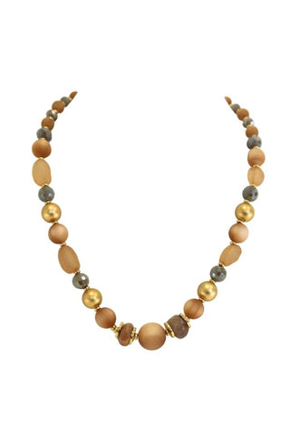 Natural Multi Shaped Stone Necklace - The Pink Tulip Clothing
