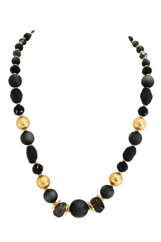 Black Multi Shaped Stone Necklace - The Pink Tulip Clothing