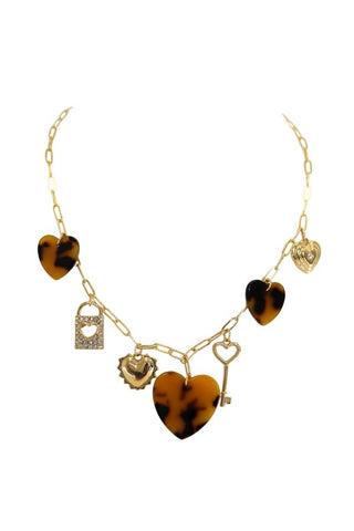 Tortoise Heart Charm Necklace - The Pink Tulip Clothing