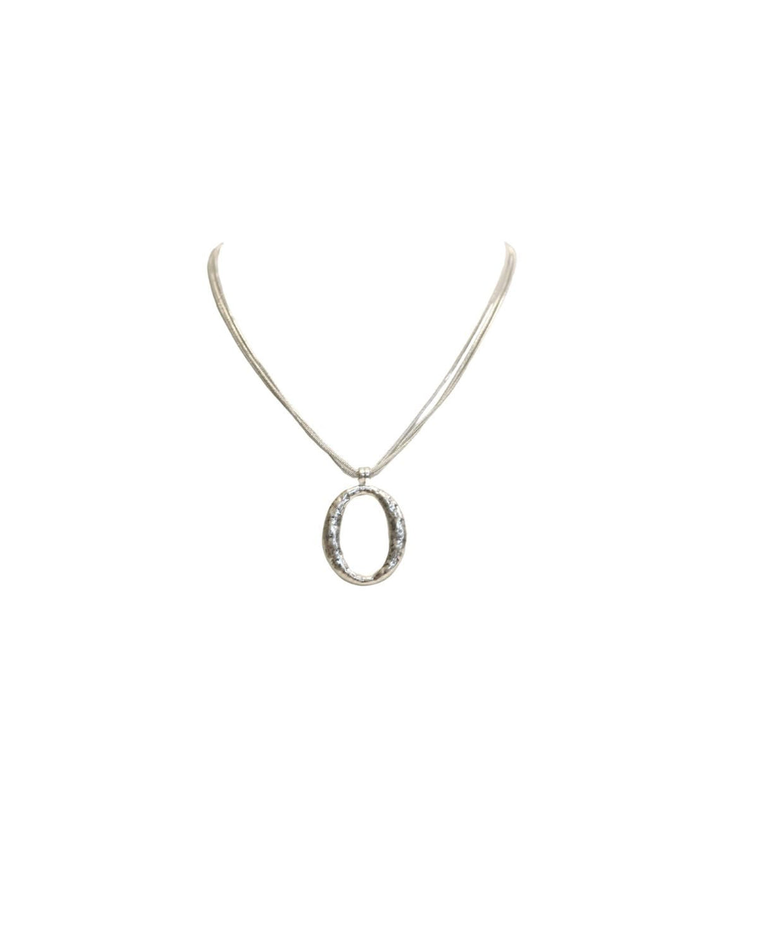 Silver Oval Pendant Necklace - The Pink Tulip Clothing