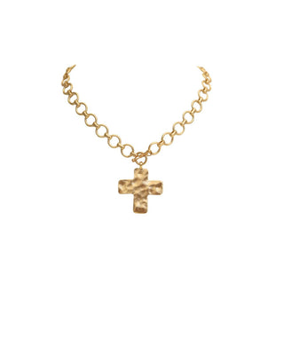 Hammered Heart Gold Necklace - The Pink Tulip Clothing