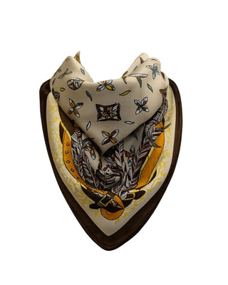 Tan & Brown Printed Neck Scarf - The Pink Tulip Clothing