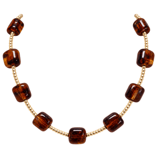 Brown Marble Cube Necklace - The Pink Tulip Clothing