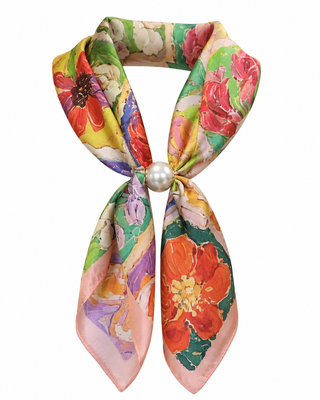 Pearl Tied Printed Neck Scarf