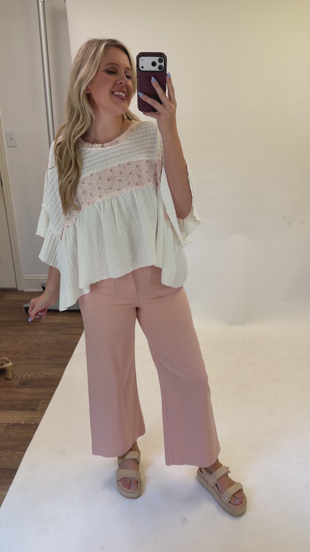Sweet Spot Pink Floral Babydoll Top