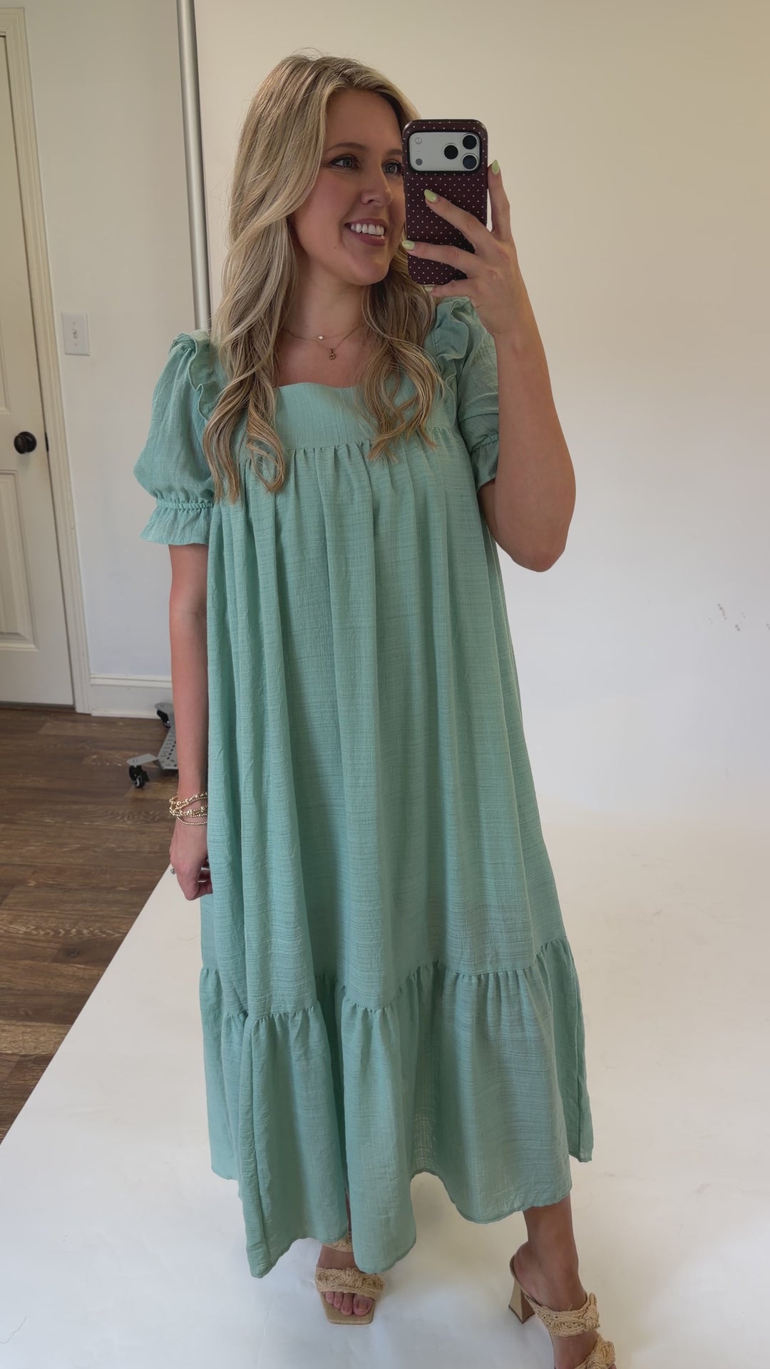 Soft Ruffle Midi Dress
