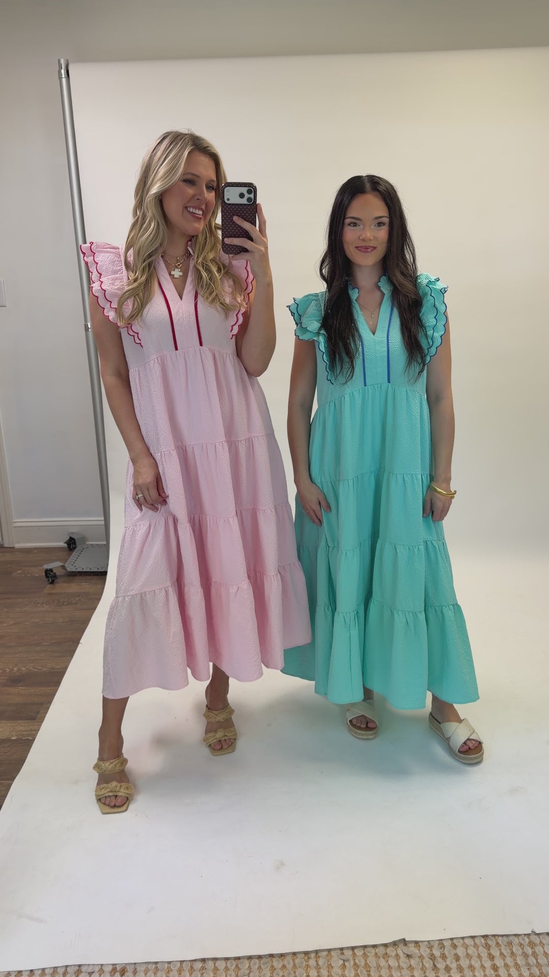 Made for This Pucker Flutter Sleeve Tiered Midi Dress