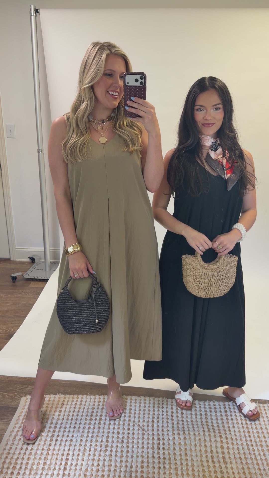 Tied Right Pleated Knot Strap Midi Dress
