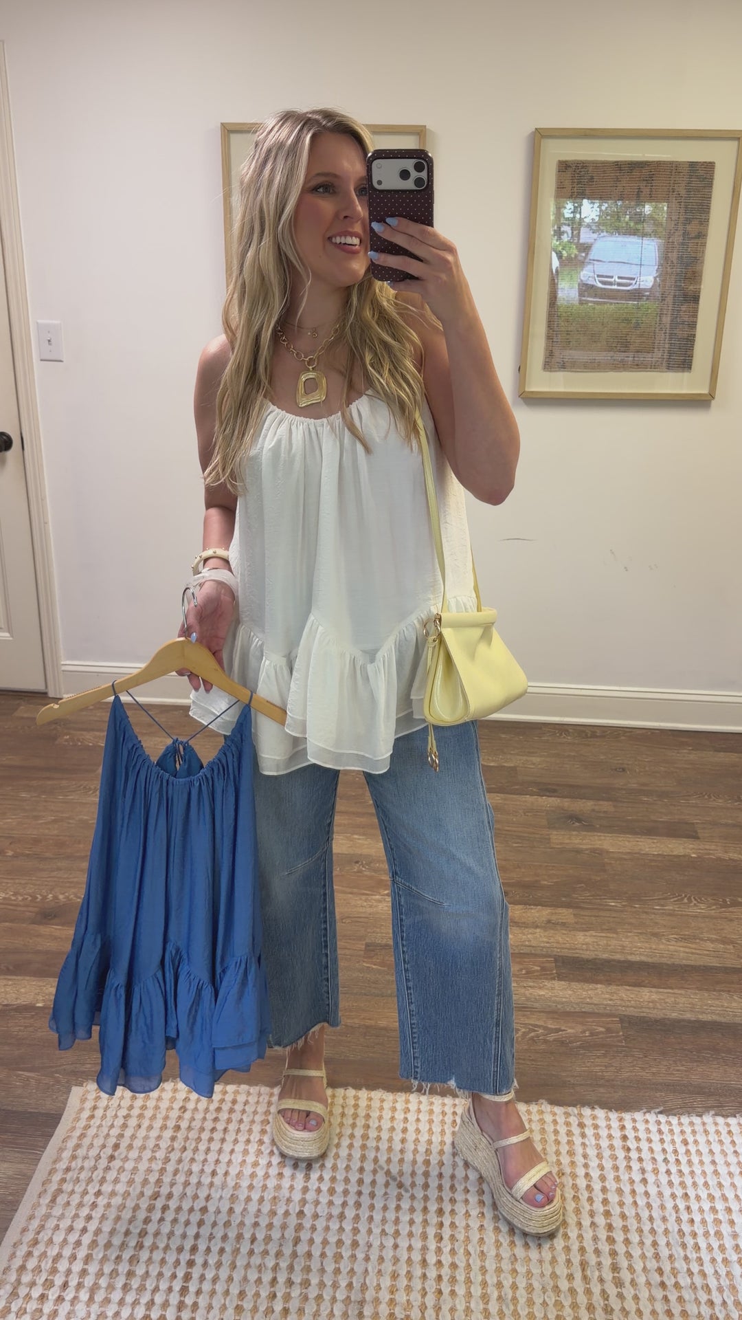 Ocean Air Swing Ruffle Hem Tank