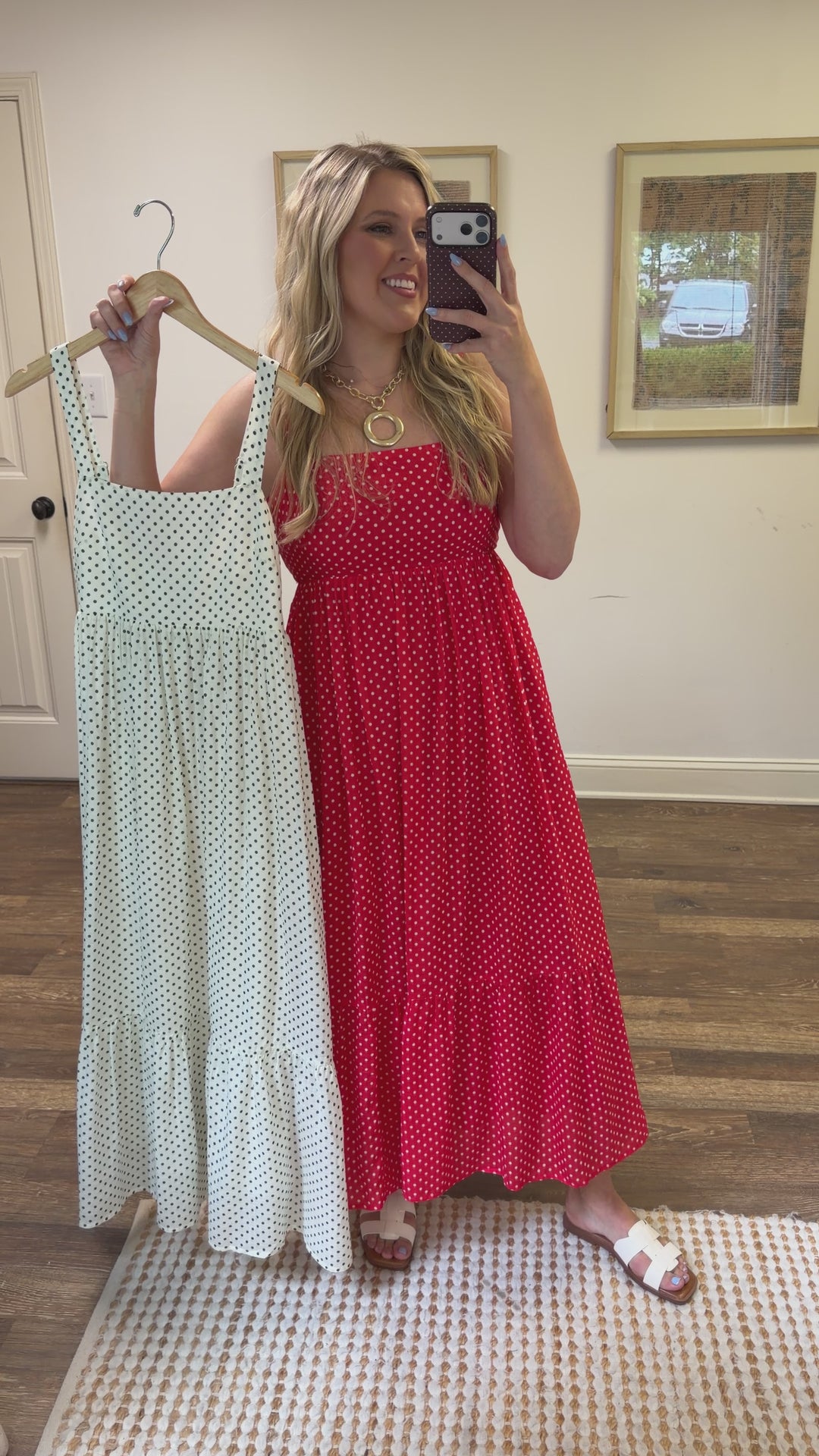Well Spotted Polka Dot Empire Tie Back Midi Dress