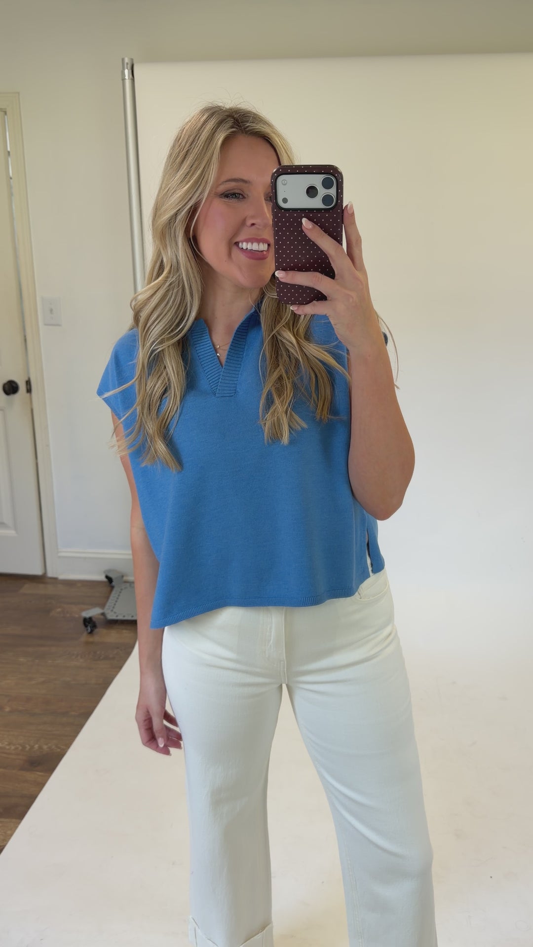Low Key Favorite Blue Knit Top