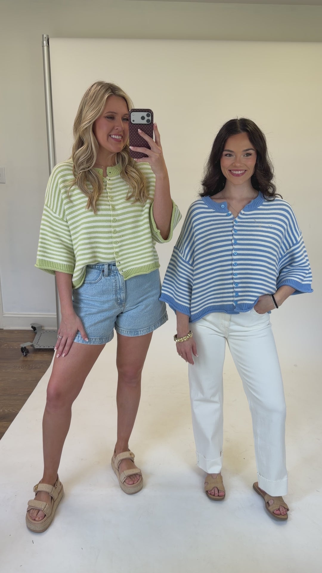 Cozy Coast Striped Short Sleeve Cardigan