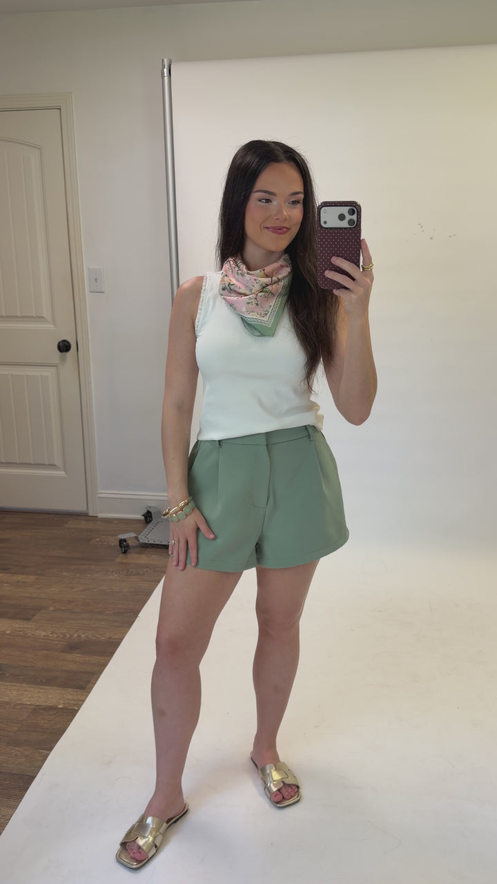 Close Call White Lace Trim Tank