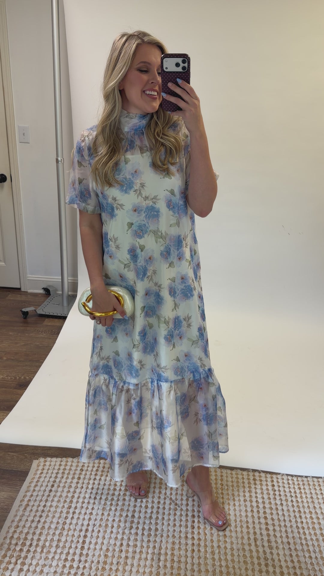 Sheer Romance Floral Midi Dress with Slip